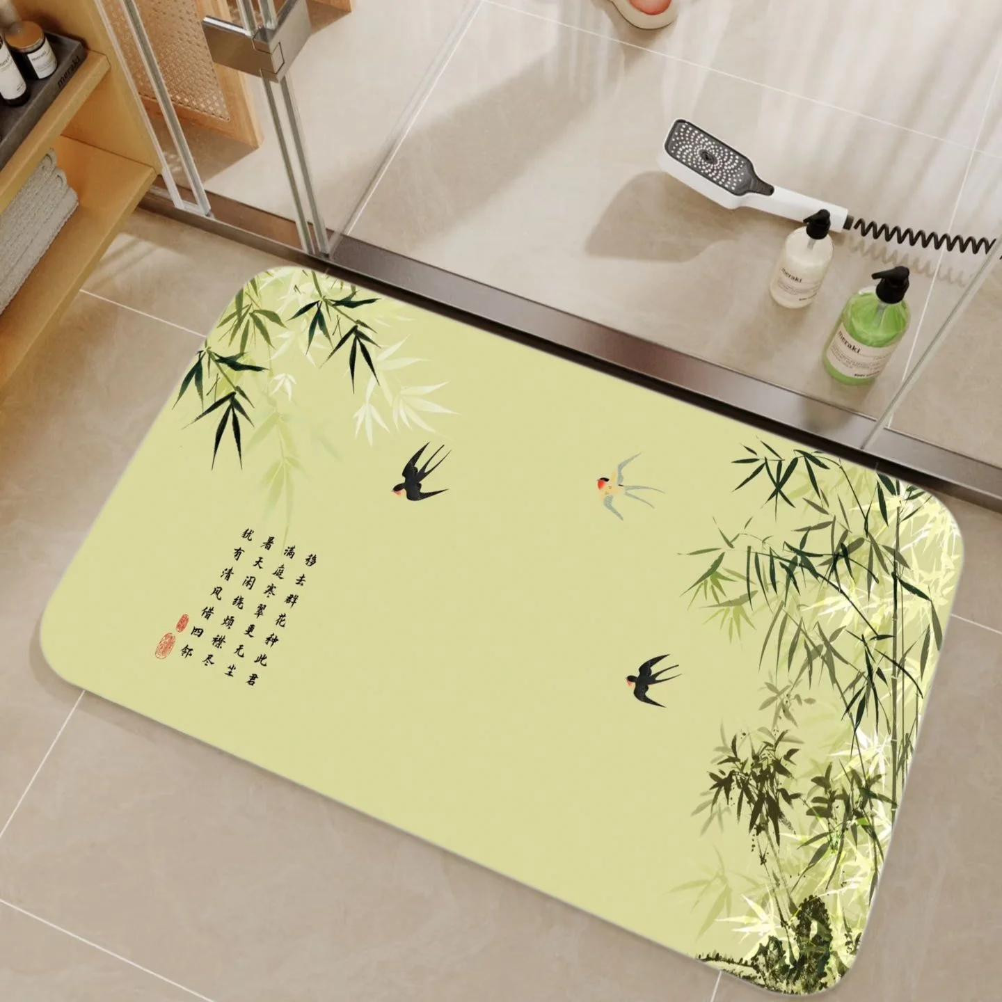 Bamboo Bath Mat - Tapete de banho VIKAMA, feito de