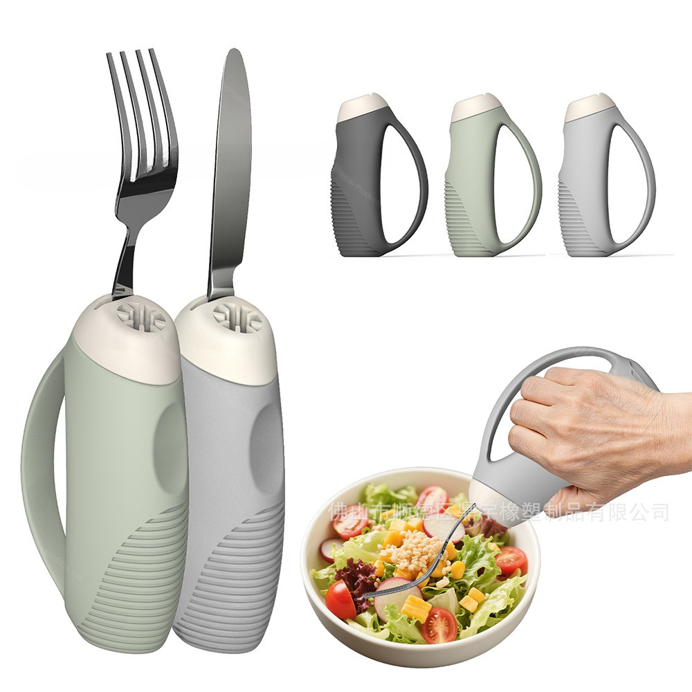 Health Wellness Lifestyle - Pegador de talheres anti-vibração para idosos,