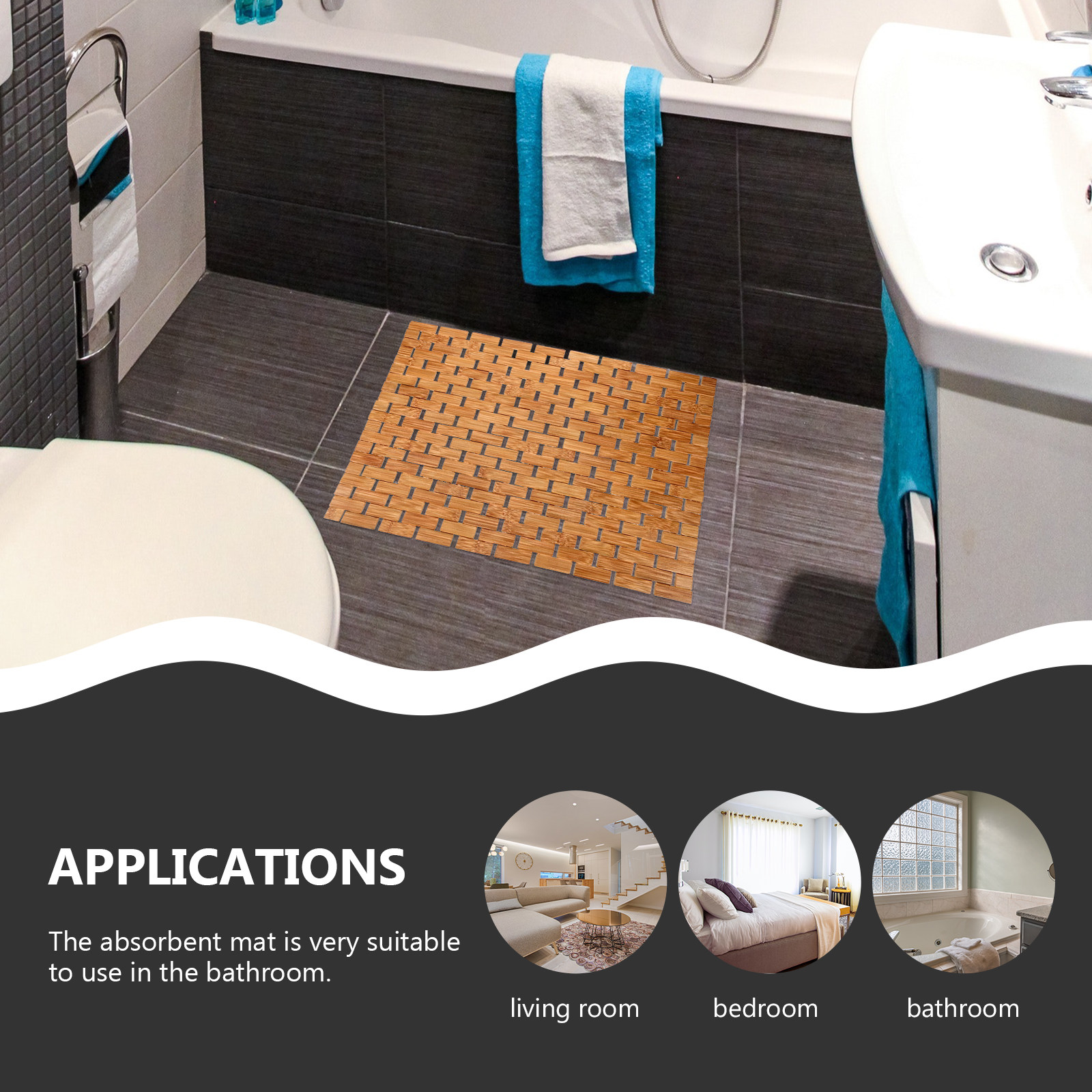 Tapete de banho antiderrapante - Bamboo Bath Mat avaliação e preço